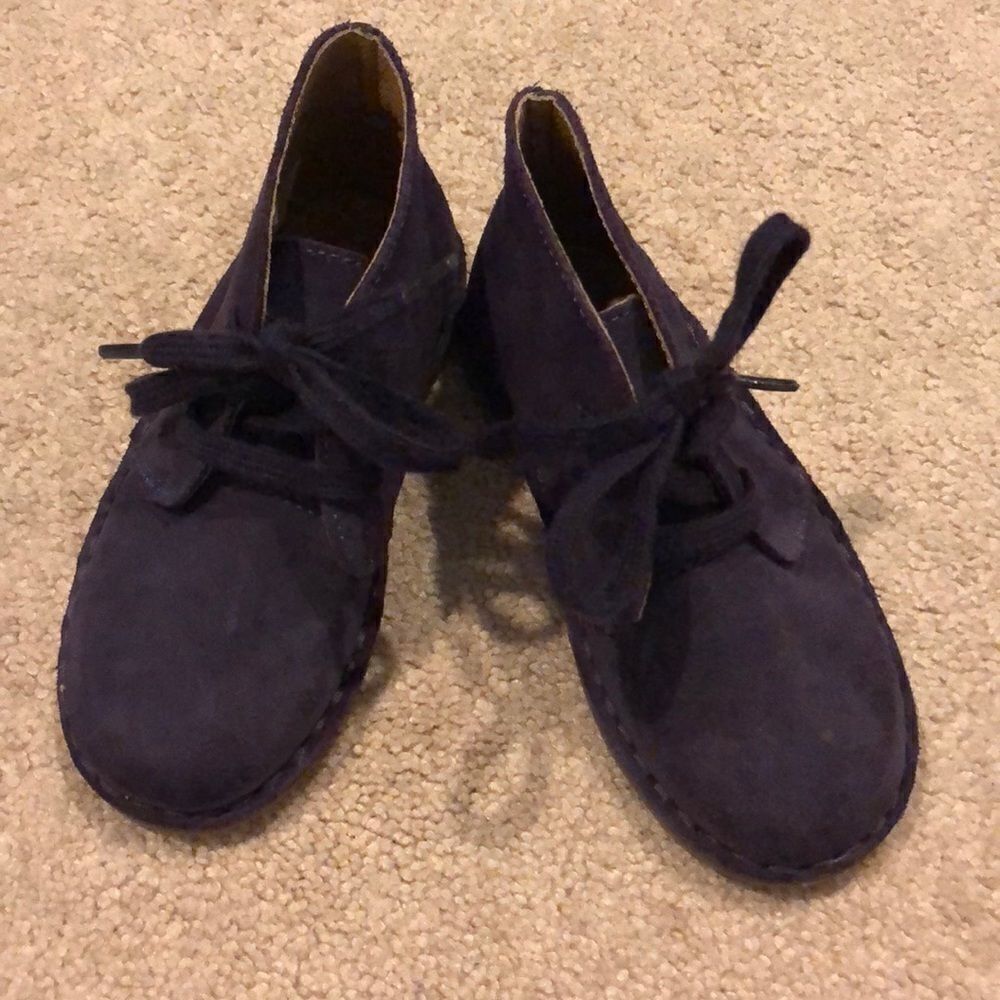 Ralph Lauren Girls Purple Suede Ankle Booties - Size 7 1/2
